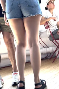 Cute asian with great legs in shorts