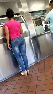 Latin milf in tight jeans showing hot ass