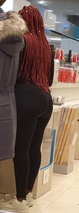 Big black booty in tight black leggings