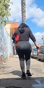 Mature MILF BBL big butt in black leggings [oc]