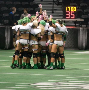 Sexy female football players with hot bodies