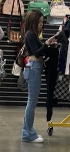 Petite Asian ho showing off tramp stamp & bubble butt