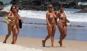Nude beach and topless girls