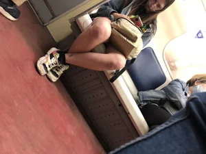 Cute Teen Candid Girl in Glasses Subway Creepshots Gallery