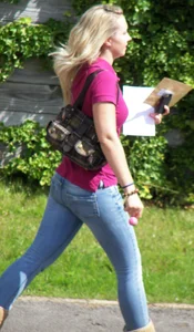 Gorgeous Blonde In Tight Figure Hugging Jeans