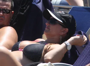 Mostly mature bikini babes on a Carnival cruise