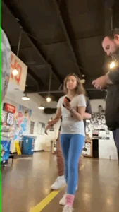 Very sexy bubbles  in the mall and a cameltoe