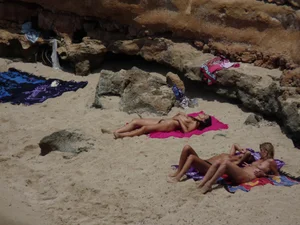 Nude beach and topless girls