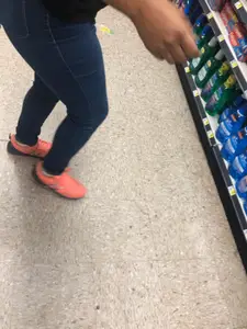 Dollar General black babe with a nice ass in tight jeans