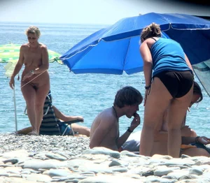 Nude beach and topless girls