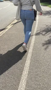 Juicy student ass in a tight pants