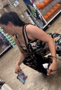 Milf showing cleavage and tight ass