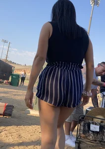 Latina Showing Cheeks at Baseball (Not OC)
