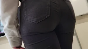 big booty in tight black jeans at the mall (OC)