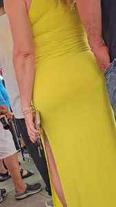 Salvi MILF in yellow long sun dress