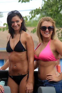 Various sexy girls at car washes in bikinis