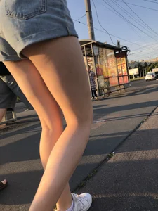Candid Girl in Denim Shorts With Hot Legs Passing By on the Street Creepshots Gallery