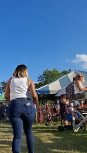 Big ass Ebony in tight jeans at carnival