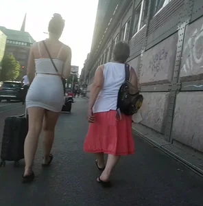 White skirt ass