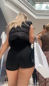 Blonde In Biker Shorts Follow