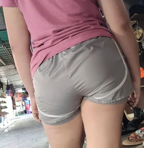 Bubble butt girl in tight sport shorts