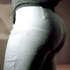 Candid Bubble Butt in Tight Pants Closeup Photo