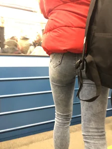 Perfect Ass in Tight Jeans Subway Closeup Creepshots
