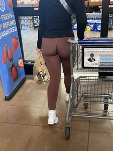 Return of the TIGHT Blue Leggings Blonde (This time in Burgandy)