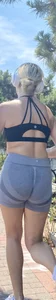 Two tight asses, one with camel toe