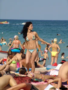 Beach voyeur babes in bikinis, thongs and topless
