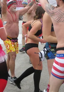 Sexy brunette in her panties for a panty run