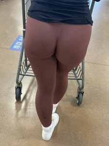 Return of the TIGHT Blue Leggings Blonde (This time in Burgandy)