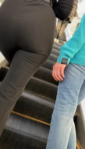 MILF Big ass in tight pants on the escalator (OC) w/GIFS