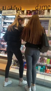 2 skinny teens in skintight jeans