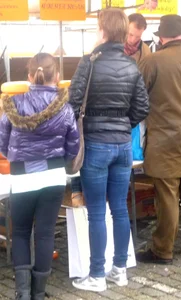 Girls wearing jeans street creepshots