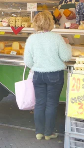 Some more street market milfs wearing tight blue jeans for you