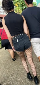 Cute ass in black shorts