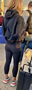 Hot Blonde in ALO at airport (with face)