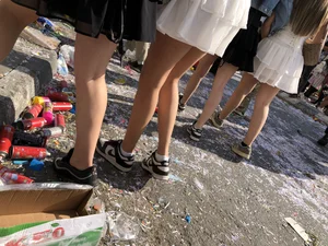 Carnival girls wearing pantyhose, spandex shorts, stockings, skirts and other outfits