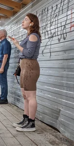A Ginger Milf in Spandex Shorts Street Creepshots