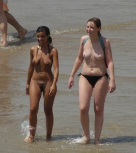 Nude beach and topless girls