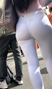 Sexy brunette showoff in seethrough white leggings ( OC )