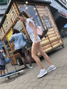 Hottest Legs in Denim Mini Shorts on the Street Creepshots