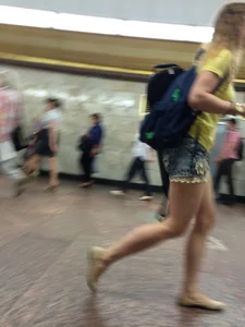 Teen JB Subway Candid - Lacey Shorts