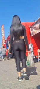 Petite Latina with sexy figure and cute face in black leggings [oc]