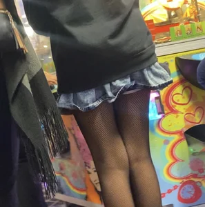 Skinny teens in the arcade