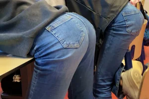 sticking it out and spanking in class (by lvbottom)