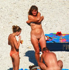 Nude beach and topless girls