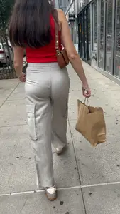 Sheer see-through pants VPL