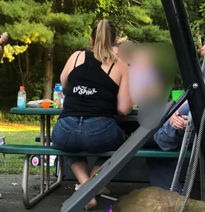Pawg friend in jean shorts